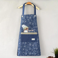 Animal Printed Waterproof Apron Adjustable Bib Apron with Big Pocket