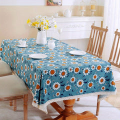 Sunflower Macrame Tablecloth Stain Resistant Waterproof Washable Table Cover