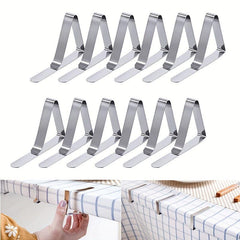12pcs Tablecloth Clips Stainless Steel Tablecloth Holders for Outdoor Picnics