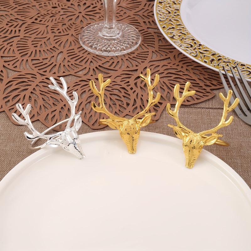 6pcs Deer Napkin Ring Nature Style Christmas Series Napkin Holder