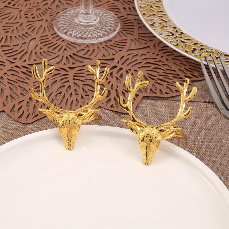 6pcs Deer Napkin Ring Nature Style Christmas Series Napkin Holder