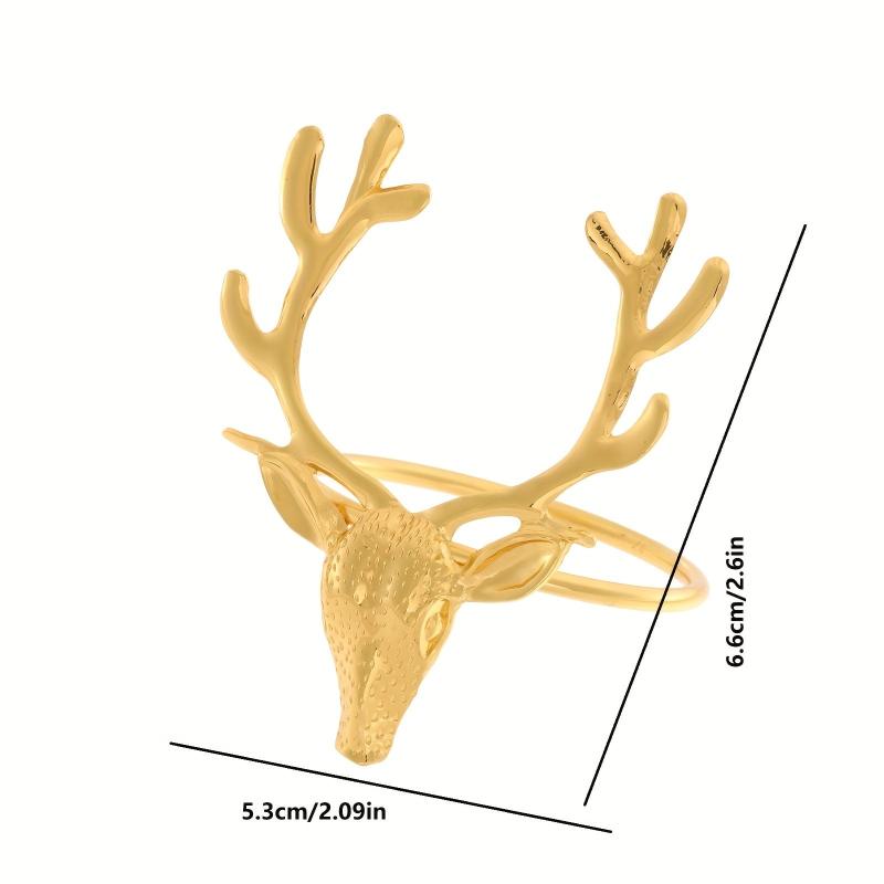 6pcs Deer Napkin Ring Nature Style Christmas Series Napkin Holder
