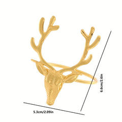 6pcs Deer Napkin Ring Nature Style Christmas Series Napkin Holder