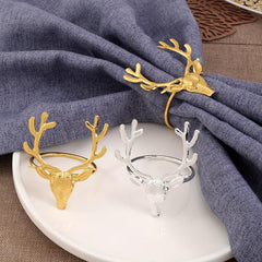 6pcs Deer Napkin Ring Nature Style Christmas Series Napkin Holder
