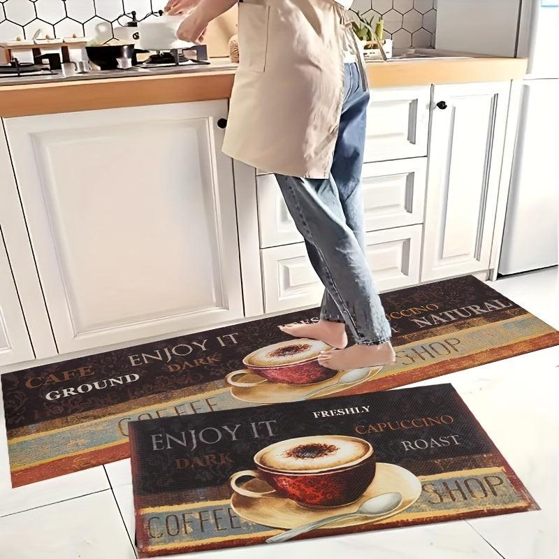 Soft Flannel Kitchen Floor Mat Non-slip Waterproof Doormat