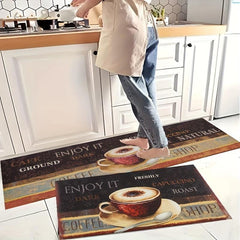Soft Flannel Kitchen Floor Mat Non-slip Waterproof Doormat