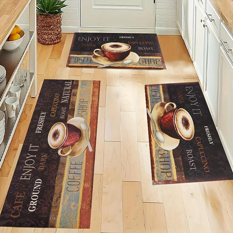 Soft Flannel Kitchen Floor Mat Non-slip Waterproof Doormat
