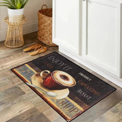 Soft Flannel Kitchen Floor Mat Non-slip Waterproof Doormat