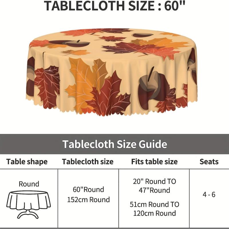 Floral Round Tablecloth Colorful Flower Table Cover Stain Wrinkle Resistant