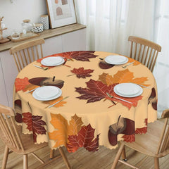Floral Round Tablecloth Colorful Flower Table Cover Stain Wrinkle Resistant
