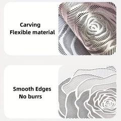 4pcs PVC Rose Flower Placemats Washable Reusable Anti-slip Table Mats