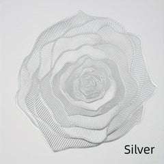 4pcs PVC Rose Flower Placemats Washable Reusable Anti-slip Table Mats