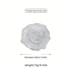 4pcs PVC Rose Flower Placemats Washable Reusable Anti-slip Table Mats