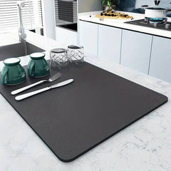 Non Slip Dish Drying Mat Soft Absorbent Wear Resistant for Home Kitchen