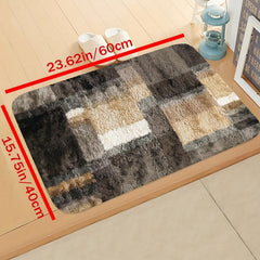 Geometric Fuzzy Coffee Kitchen Rugs Absorbent Non Slip