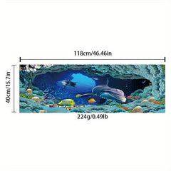 Absorbent Non Slip Dolphin Ocean Fish Printed Kitchen Rugs
