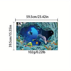 Absorbent Non Slip Dolphin Ocean Fish Printed Kitchen Rugs