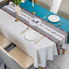 Nordic Coffee Table Mat Waterproof PVC Tablecloth for Regular Rectangular Use