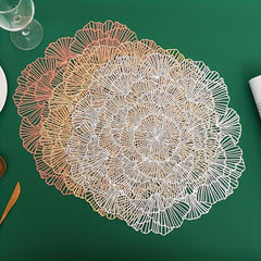 Albizia Flower Bronzing Placemat Heat Insulation Pad Mat Non Slip