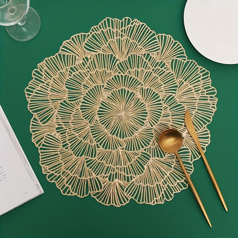 Albizia Flower Bronzing Placemat Heat Insulation Pad Mat Non Slip
