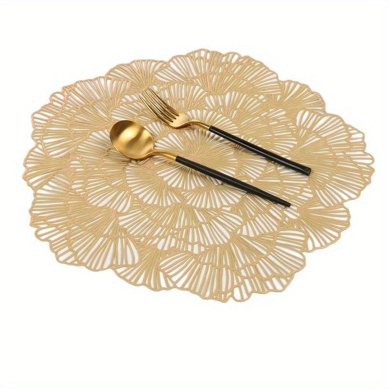 Albizia Flower Bronzing Placemat Heat Insulation Pad Mat Non Slip