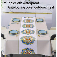 Waterproof Floral Pattern Tablecloth PVC Rectangular Table Cover
