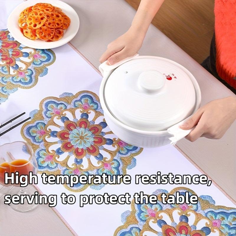 Waterproof Floral Pattern Tablecloth PVC Rectangular Table Cover