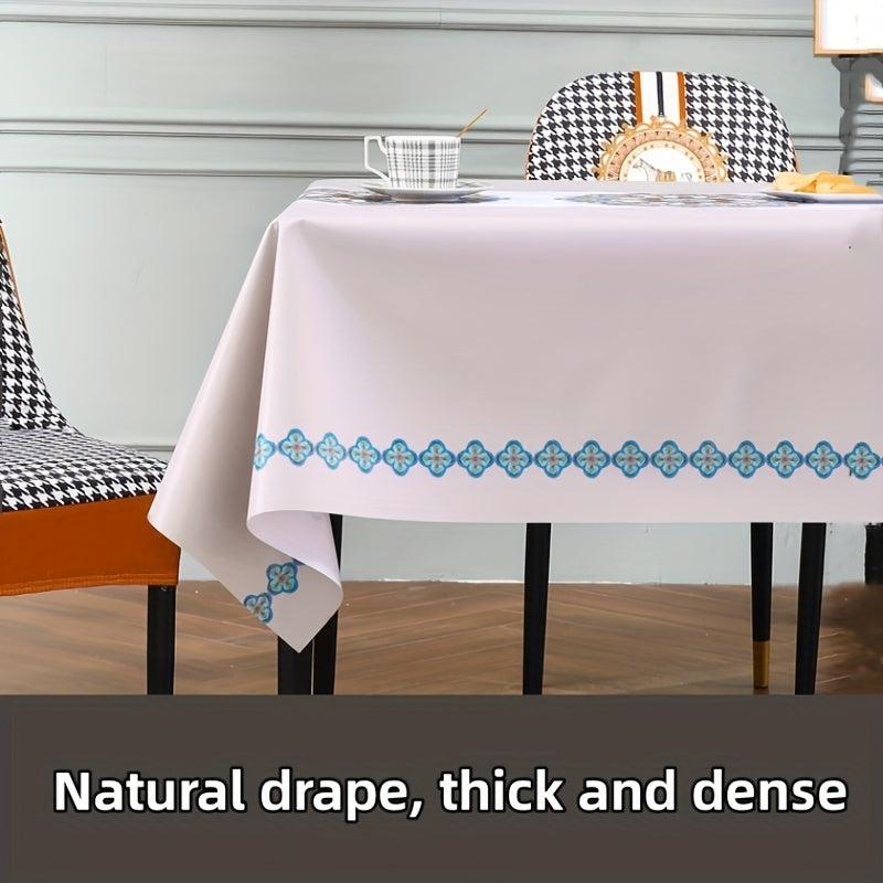 Waterproof Floral Pattern Tablecloth PVC Rectangular Table Cover