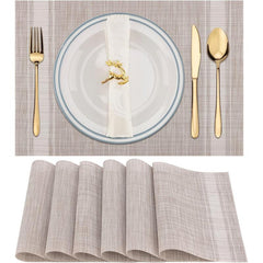 8pcs Plastic Placemats Heat Resistant Non Slip Washable Table Mats