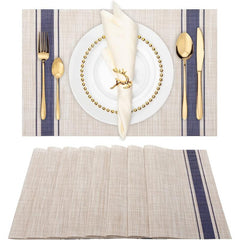 8pcs Plastic Placemats Heat Resistant Non Slip Washable Table Mats
