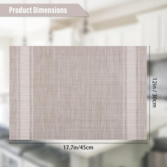 8pcs Plastic Placemats Heat Resistant Non Slip Washable Table Mats