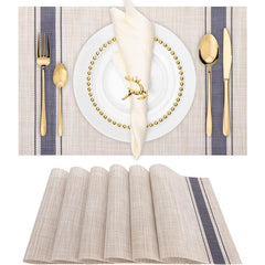 8pcs Plastic Placemats Heat Resistant Non Slip Washable Table Mats