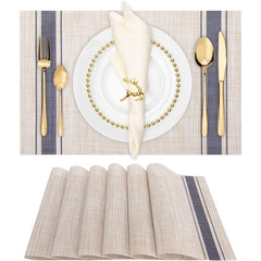8pcs Plastic Placemats Heat Resistant Non Slip Washable Table Mats