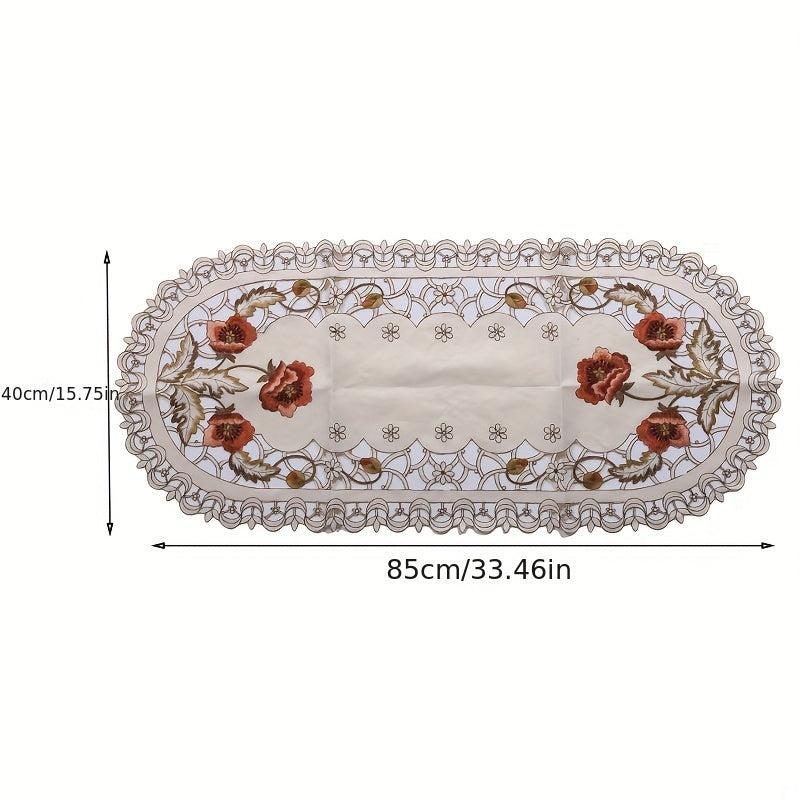 40 Polyurethane Round Tablecloth Oval Embroidery Fabric Tea Table Cloth