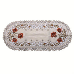 40 Polyurethane Round Tablecloth Oval Embroidery Fabric Tea Table Cloth