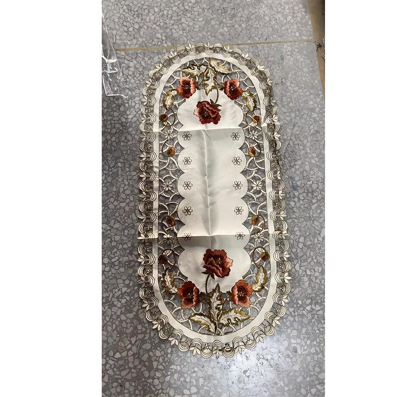 40 Polyurethane Round Tablecloth Oval Embroidery Fabric Tea Table Cloth