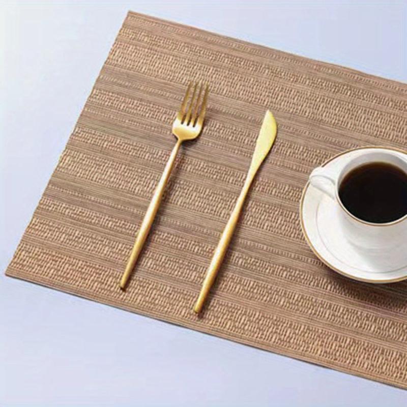 Plastic Placemats Rectangular European Striped Kitchen Table Mat
