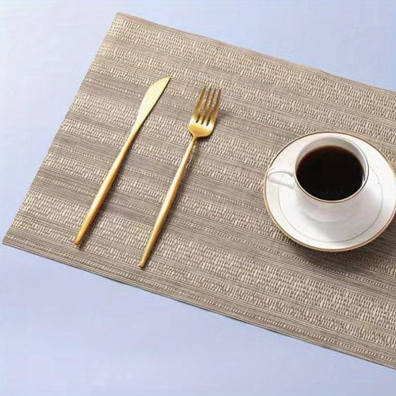 Plastic Placemats Rectangular European Striped Kitchen Table Mat