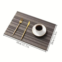 Plastic Placemats Rectangular European Striped Kitchen Table Mat