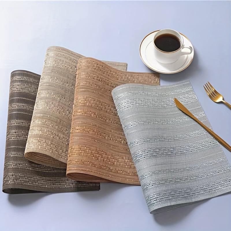 Plastic Placemats Rectangular European Striped Kitchen Table Mat