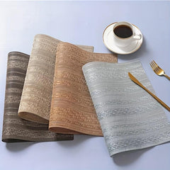Plastic Placemats Rectangular European Striped Kitchen Table Mat