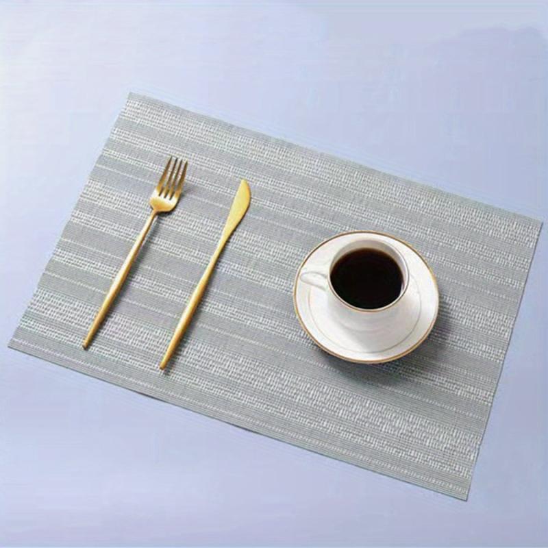 Plastic Placemats Rectangular European Striped Kitchen Table Mat