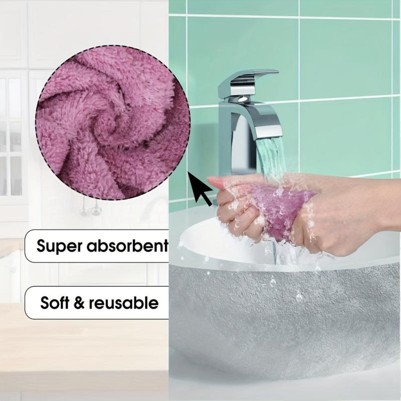 12pcs Microfiber Dish Cloths Double Sided Cleaning Rags Scouring Pads