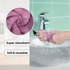 12pcs Microfiber Dish Cloths Double Sided Cleaning Rags Scouring Pads