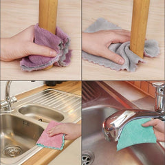12pcs Microfiber Dish Cloths Double Sided Cleaning Rags Scouring Pads
