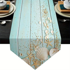 Ocean Style Linen Table Runner Summer Seashore Decor