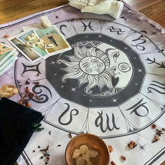 Astrology Tarot Cloth Zodiac Constellations Oracle Tablecloth Sun Moon