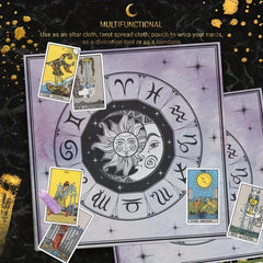 Astrology Tarot Cloth Zodiac Constellations Oracle Tablecloth Sun Moon