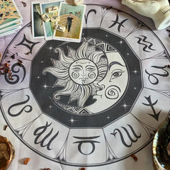 Astrology Tarot Cloth Zodiac Constellations Oracle Tablecloth Sun Moon