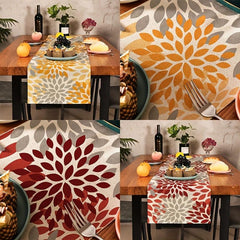 Geometric Print Table Runner Heat Resistant Linen Kitchen Dining